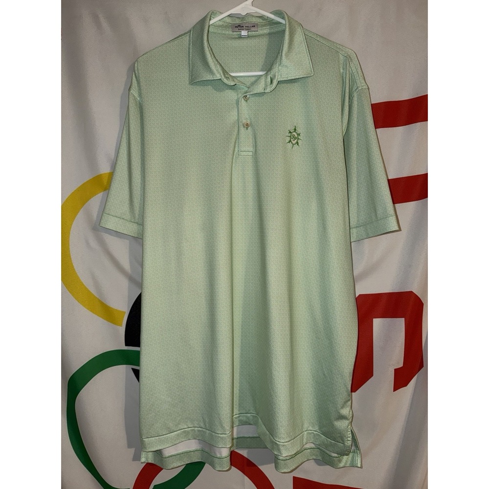 Peter Millar Summer Comfort Polo Shirt Large Green Turtle Point Golf Alabama
